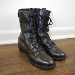 Vintage Harley Davidson Biker Moto Zip Up Combat Boot 7.5W